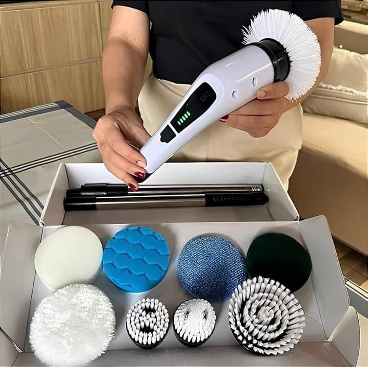 Escova elétrica de limpeza JY-6010 - Branco - Unidade - 1
